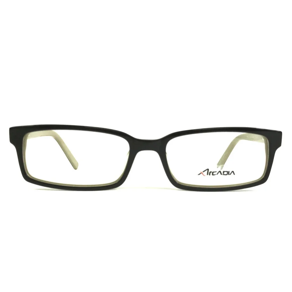 Arcadia Eyeglasses Frames 7042 C3 Matte Black Beige Rectangle Full Rim 55-18-140